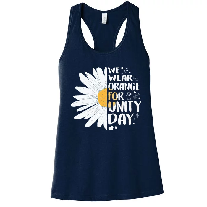 ORANGE UNITY DAY Daisy We Wear Orange For Unity Day Women's Racerback Tank