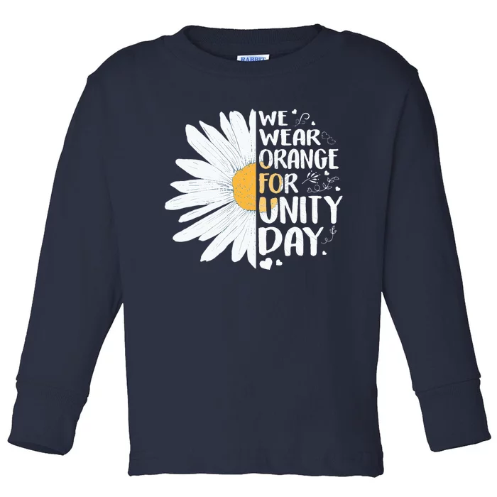 ORANGE UNITY DAY Daisy We Wear Orange For Unity Day Toddler Long Sleeve Shirt