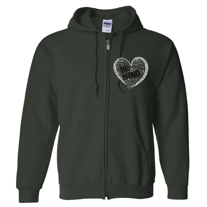 Orange Unity Day Orange Heart Be Kind Anti Bullying Full Zip Hoodie