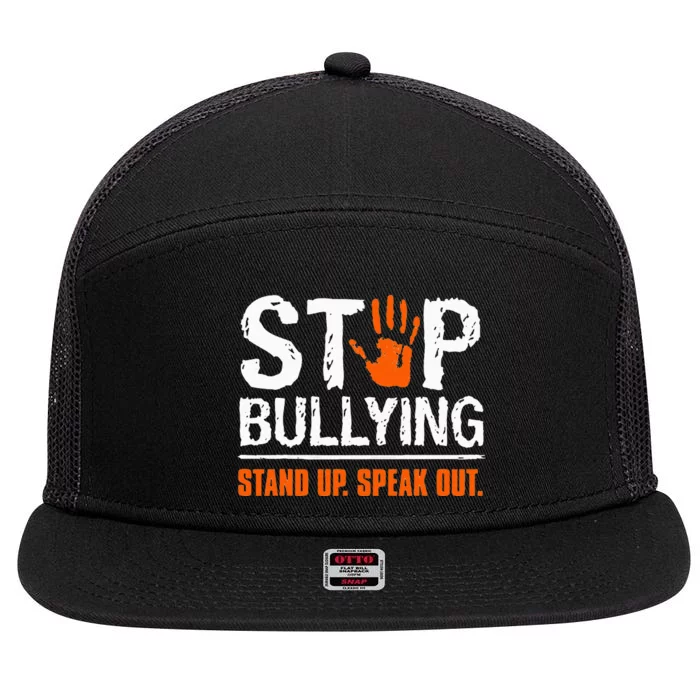 Orange Unity Day Stand Up Against Bullying 7 Panel Mesh Trucker Snapback Hat