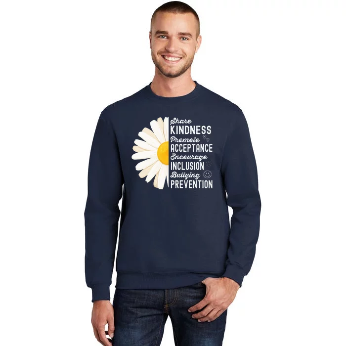 Orange Unity Day Rainbow Be Kind Kindness No Bully Tall Sweatshirt