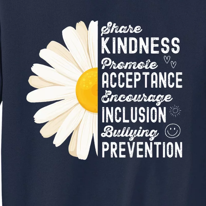 Orange Unity Day Rainbow Be Kind Kindness No Bully Tall Sweatshirt