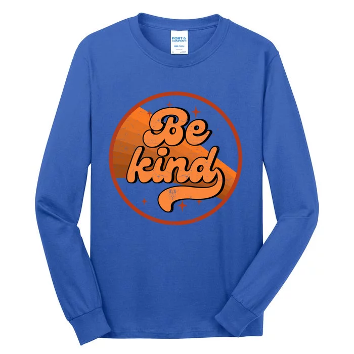 Orange Unity Day Anti Bullying Be Kind Retro Vintage Rainbow Funny Gift Tall Long Sleeve T-Shirt