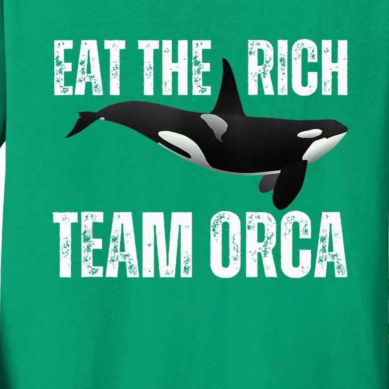 Orca Uprising Eat The Rich Team Orca Kids Long Sleeve Shirt