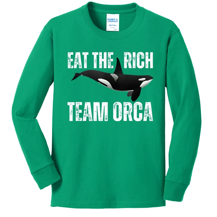 Orca Uprising Eat The Rich Team Orca Kids Long Sleeve Shirt