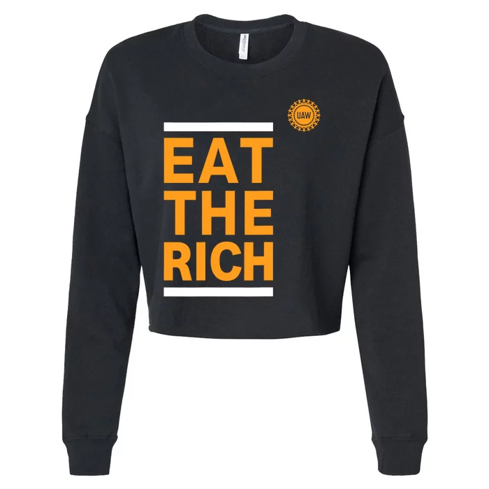 Official Uaw Eat The Rich Cropped Pullover Crew