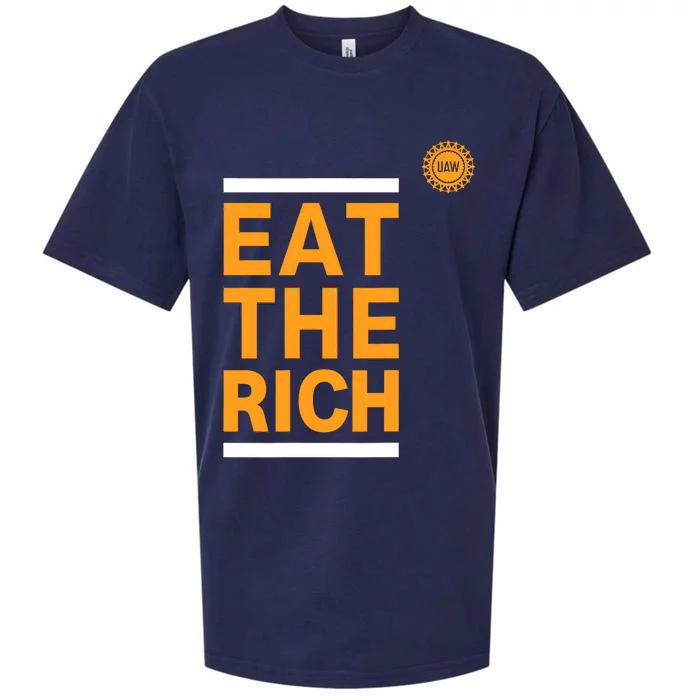 Official Uaw Eat The Rich Sueded Cloud Jersey T-Shirt