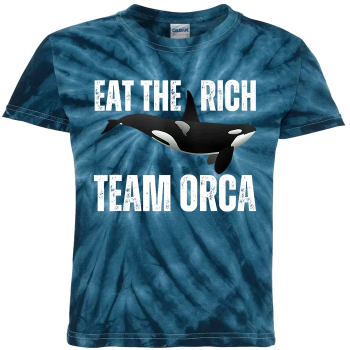 Orca Uprising Eat The Rich Team Orca Kids Tie-Dye T-Shirt