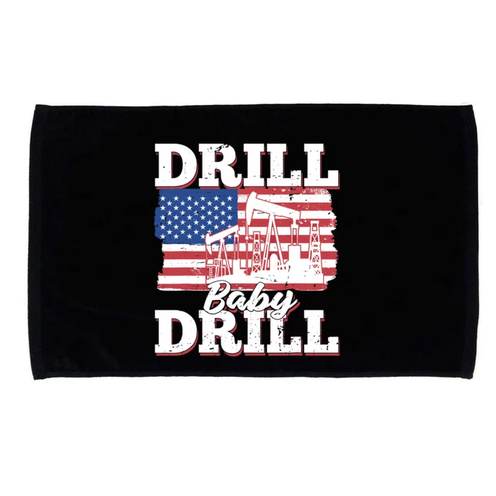 Oilfield Us Flag Drilling Oil Fracking - Drill Baby Drill Microfiber Hand Towel