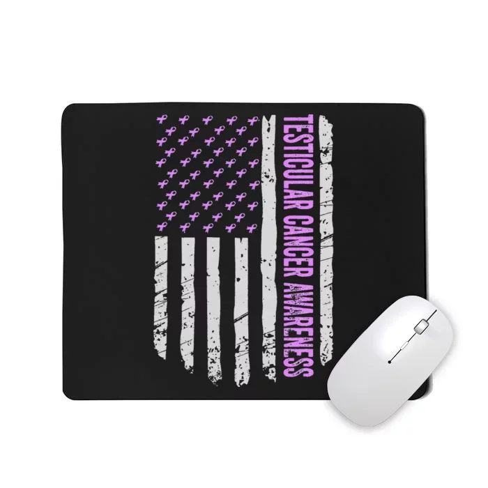 Orchid US Flag Testicular Cancer Awareness Gift Survivor Mousepad