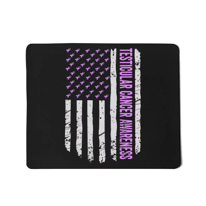 Orchid US Flag Testicular Cancer Awareness Gift Survivor Mousepad