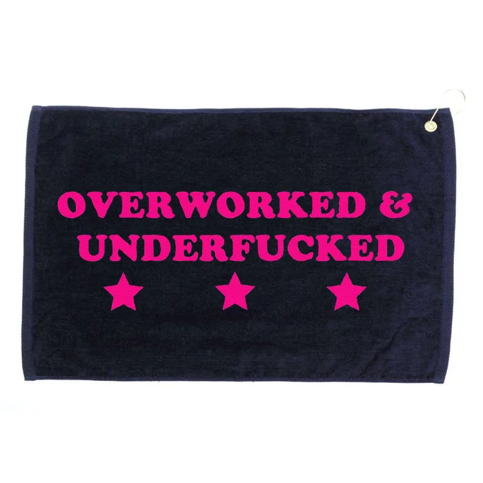 Overworked & Under Funny Meme Grommeted Golf Towel