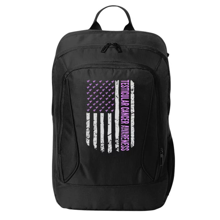 Orchid US Flag Testicular Cancer Awareness Gift Survivor City Backpack