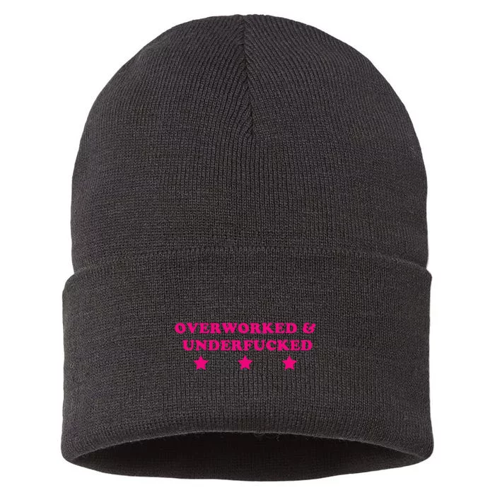 Overworked & Underfucked Sustainable Knit Beanie