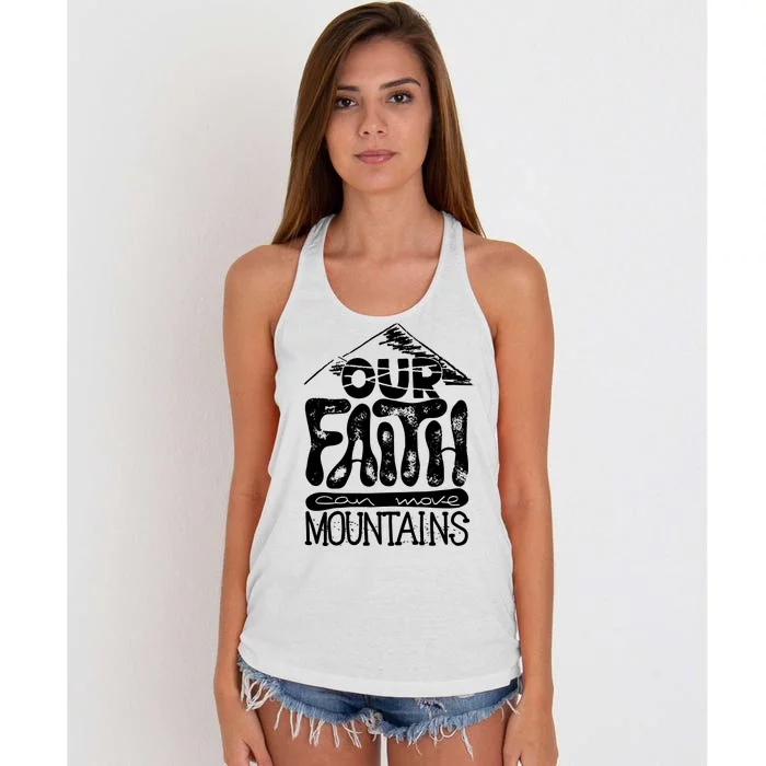 Our Faith Can Move Mountains Women's Knotted Racerback Tank