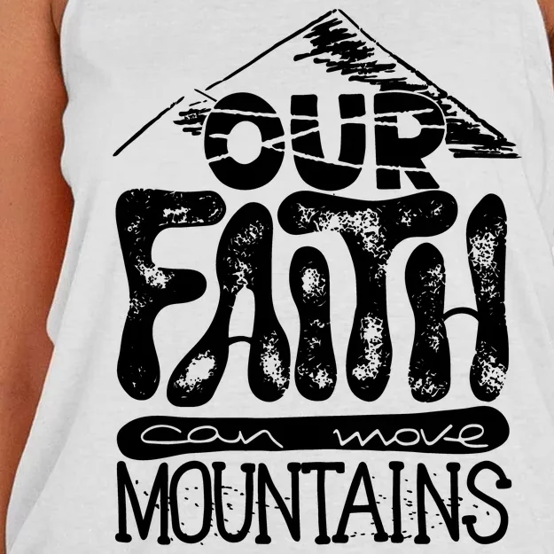 Our Faith Can Move Mountains Women's Knotted Racerback Tank