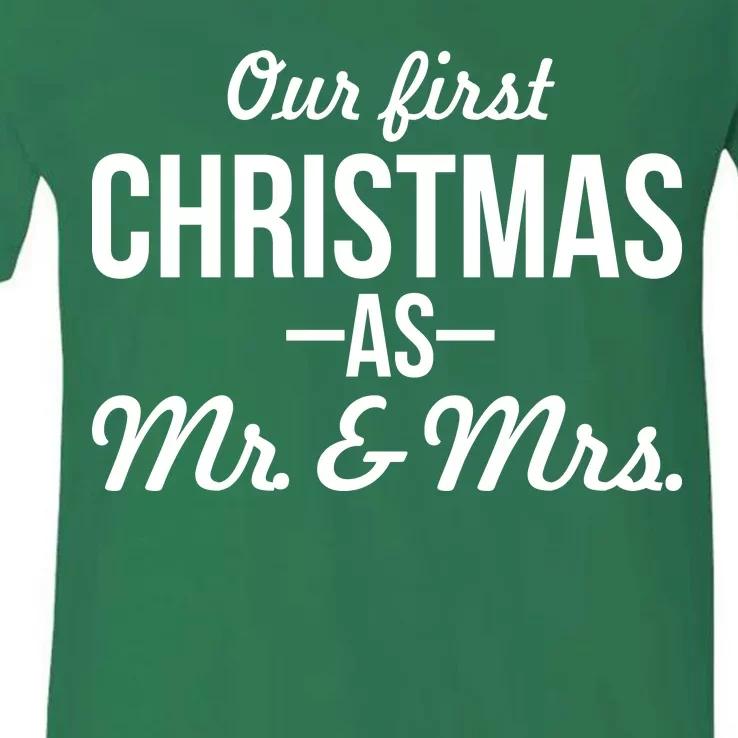 Our First Christmas As Mr. & Mrs. V-Neck T-Shirt