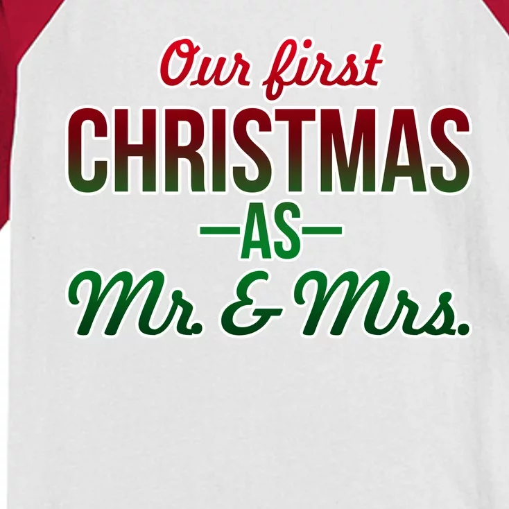 Our First Christmas As Mr. & Mrs. Kids Colorblock Raglan Jersey