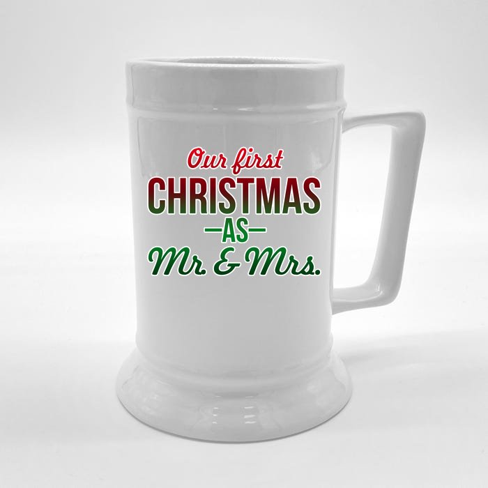 Our First Christmas As Mr. & Mrs. Front & Back Beer Stein