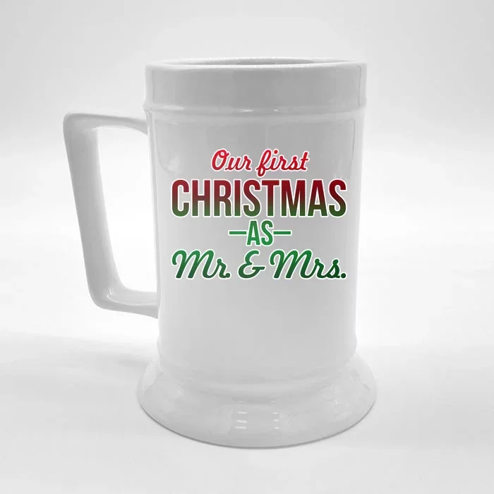 Our First Christmas As Mr. & Mrs. Front & Back Beer Stein