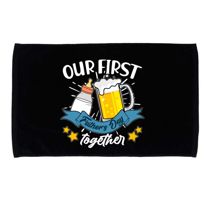 Our First Father's Day Together Baby Bottle Beer Mug Microfiber Hand Towel