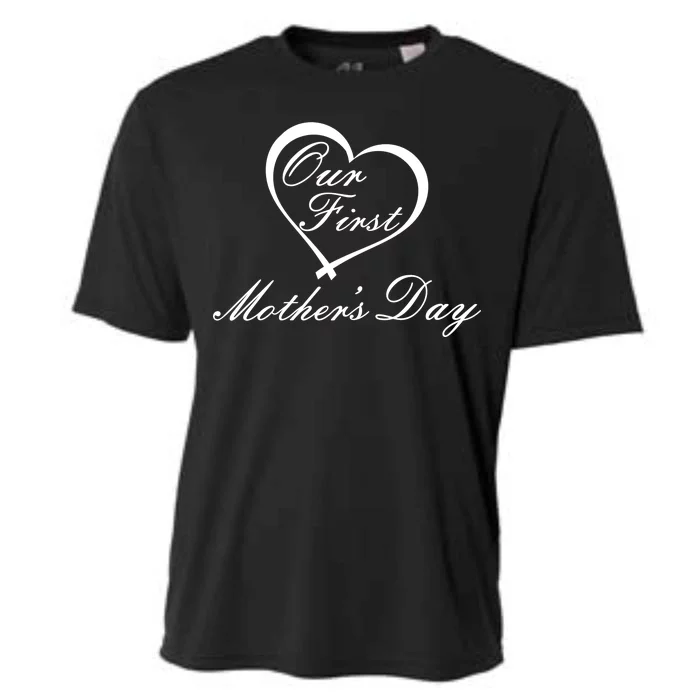 Our First Mother's Day Love Heart Cooling Performance Crew T-Shirt