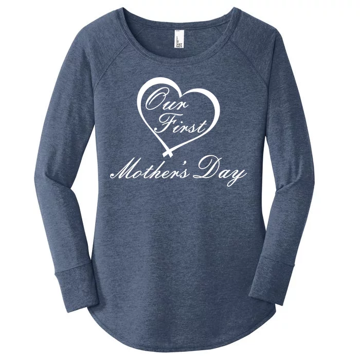 Our First Mother's Day Love Heart Women's Perfect Tri Tunic Long Sleeve Shirt