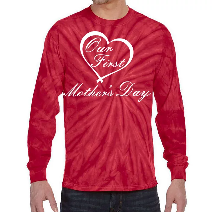 Our First Mother's Day Love Heart Tie-Dye Long Sleeve Shirt