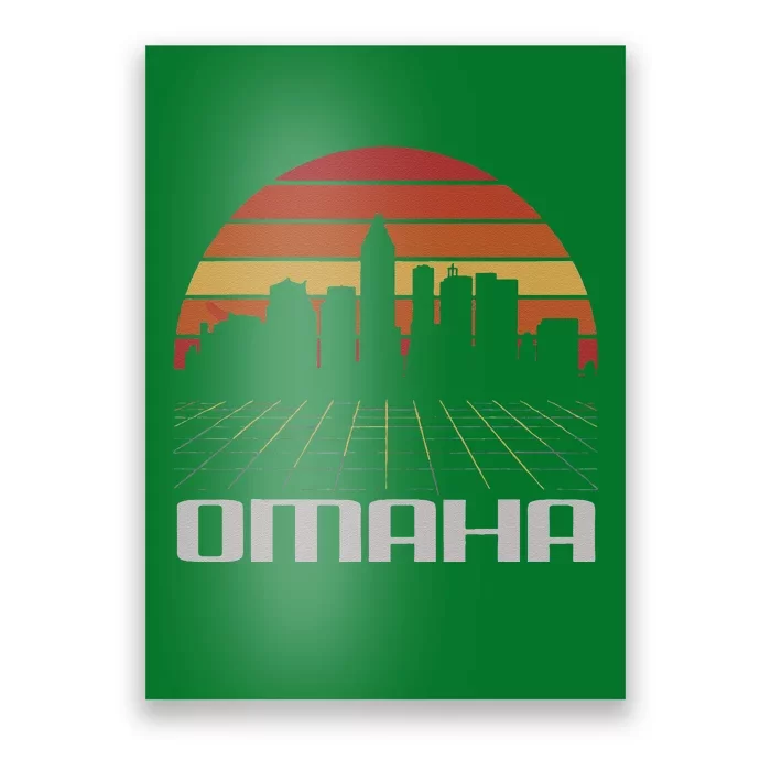 Omaha Usa Retro Vintage Sunset Skyline Omaha Poster