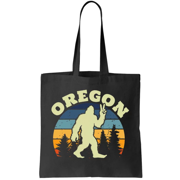 Oregon Us State Bigfoot Sasquatch Silhouette Tote Bag