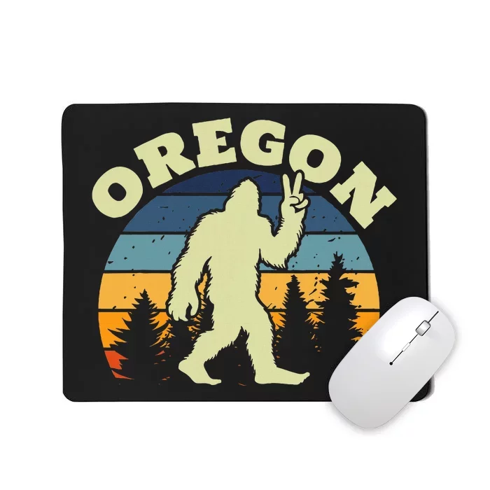 Oregon Us State Bigfoot Sasquatch Silhouette Mousepad