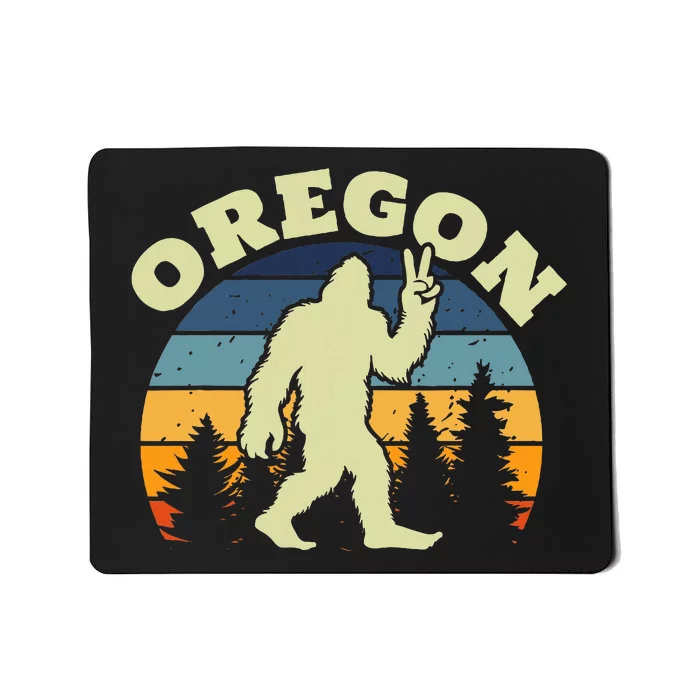 Oregon Us State Bigfoot Sasquatch Silhouette Mousepad