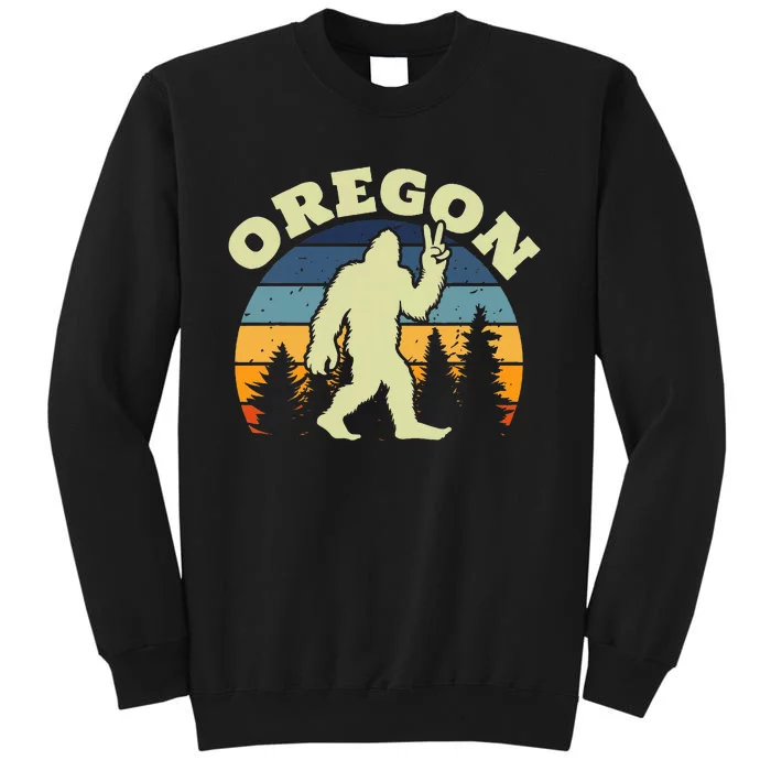 Oregon Us State Bigfoot Sasquatch Silhouette Tall Sweatshirt