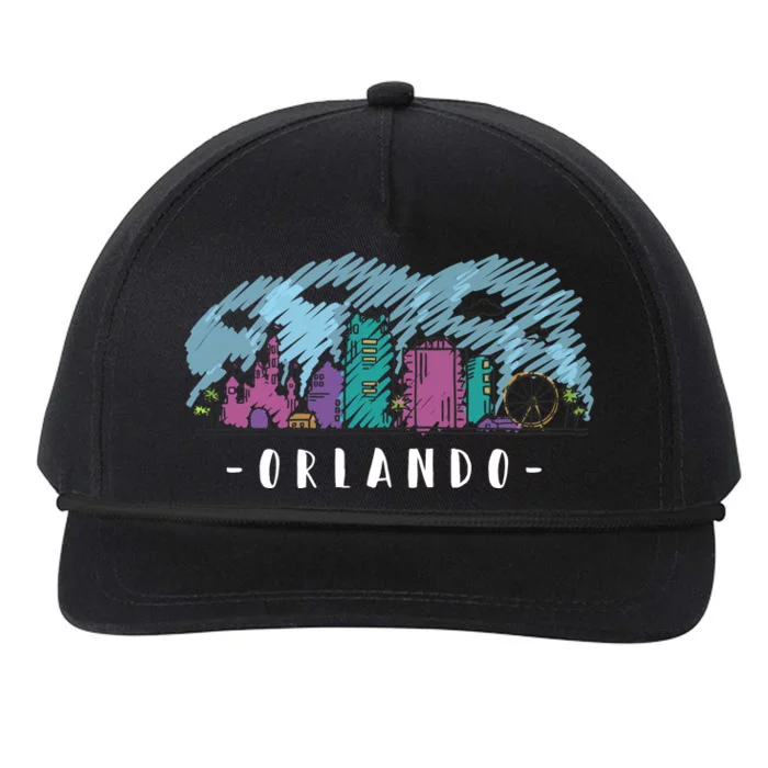 Orlando USA Skyline Sketch Snapback Five-Panel Rope Hat