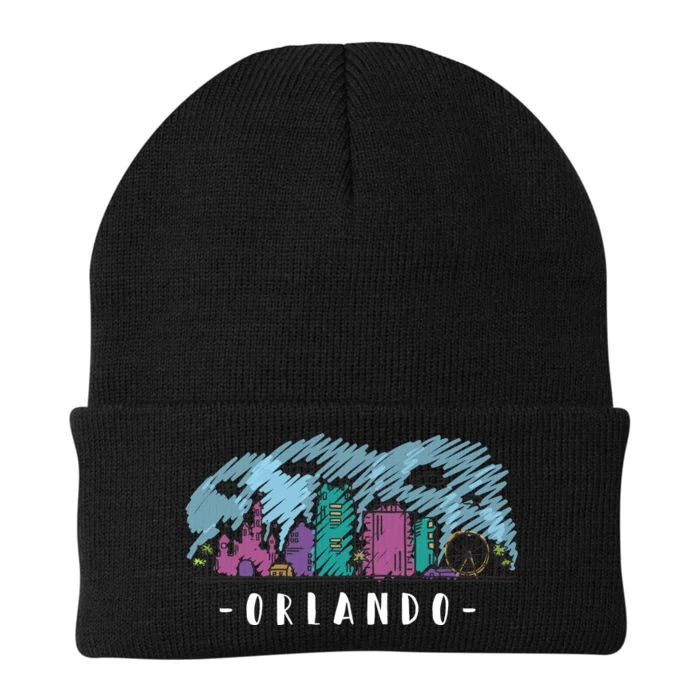 Orlando USA Skyline Sketch Knit Cap Winter Beanie