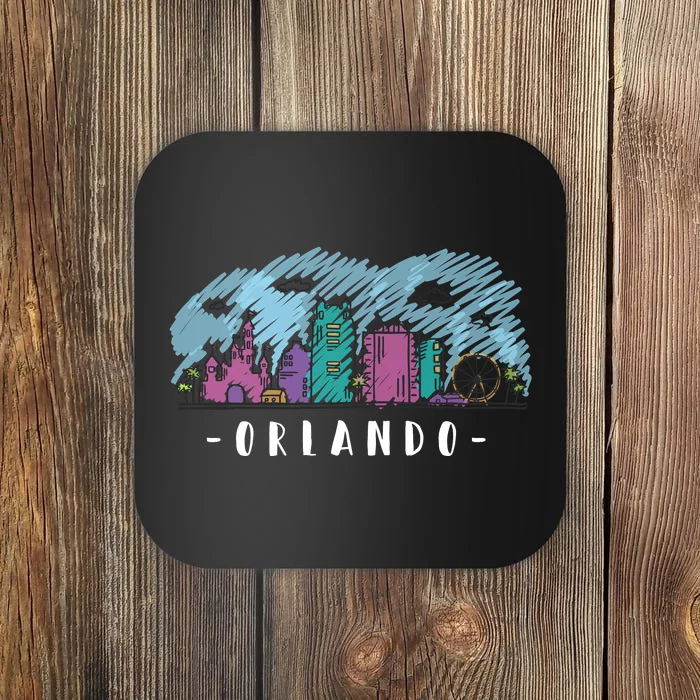 Orlando USA Skyline Sketch Coaster