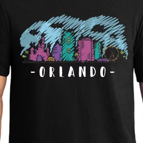 Orlando USA Skyline Sketch Pajama Set