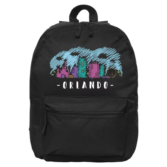 Orlando USA Skyline Sketch 16 in Basic Backpack