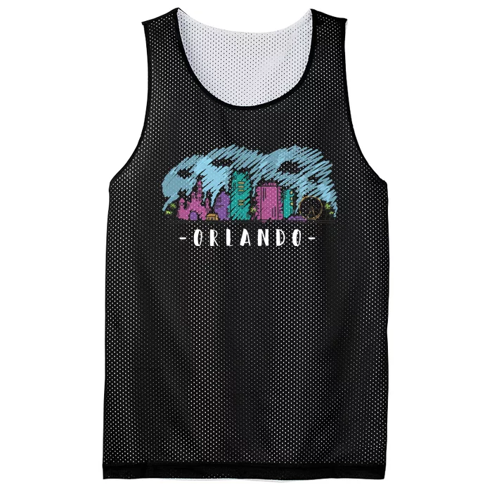 Orlando USA Skyline Sketch Mesh Reversible Basketball Jersey Tank