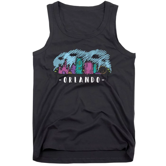 Orlando USA Skyline Sketch Tank Top