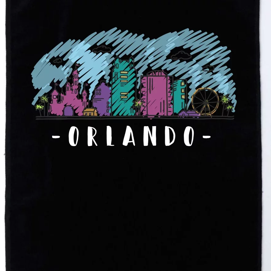 Orlando USA Skyline Sketch Platinum Collection Golf Towel