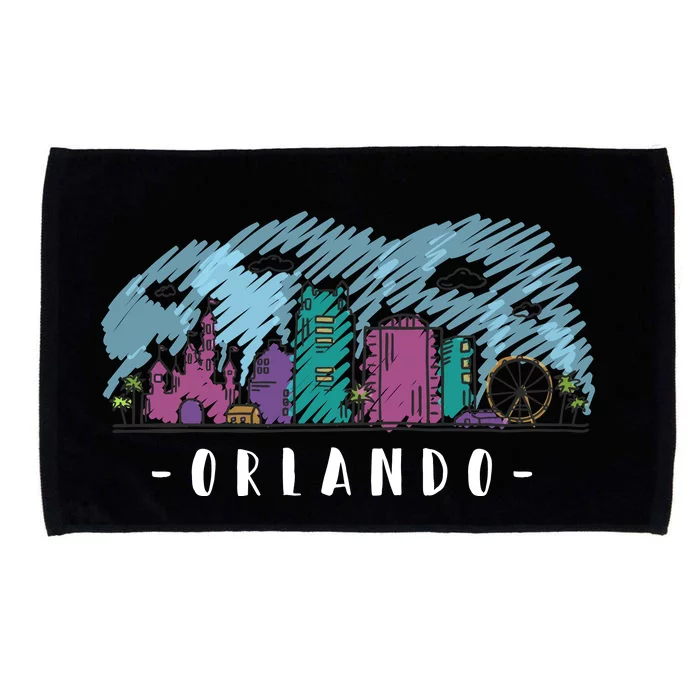 Orlando USA Skyline Sketch Microfiber Hand Towel