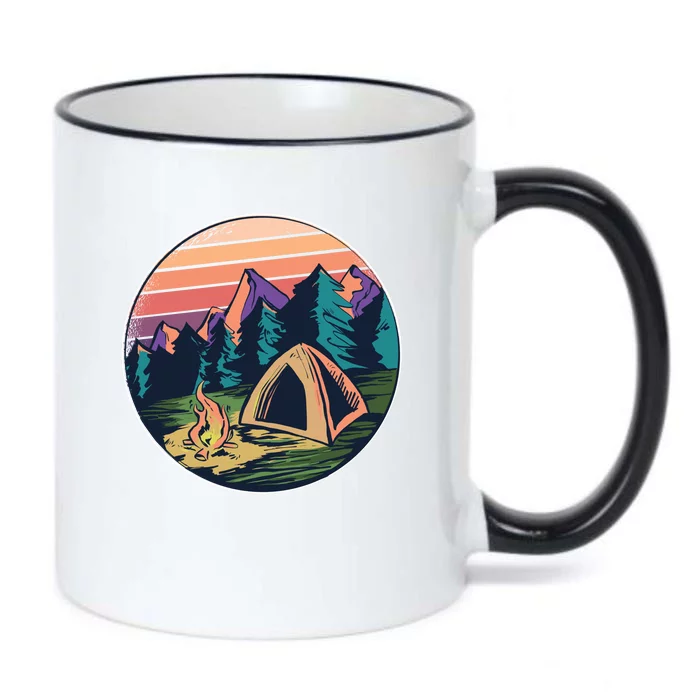 Outdoor Camping Sunset Black Color Changing Mug