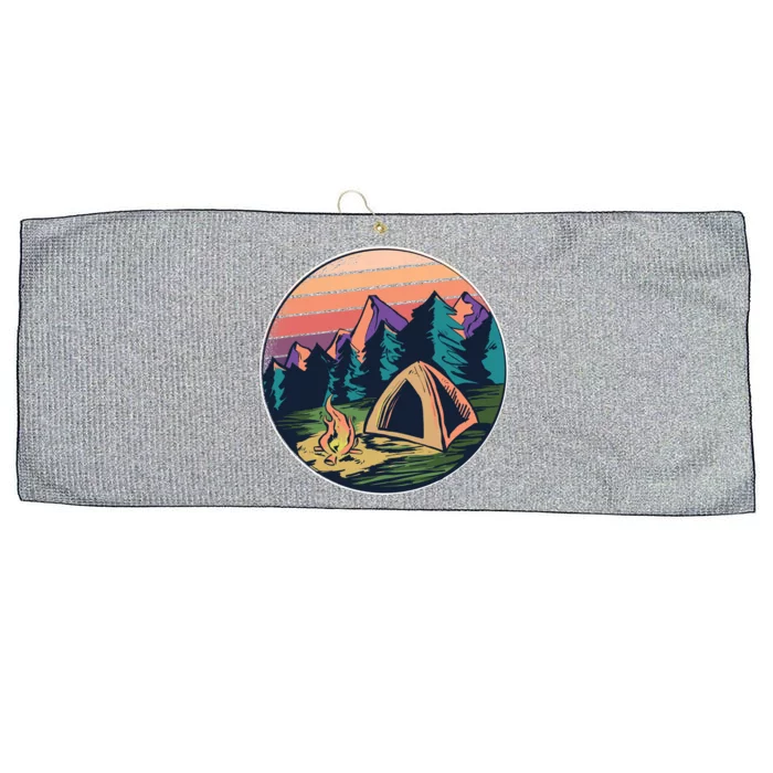 Outdoor Camping Sunset Large Microfiber Waffle Golf Towel