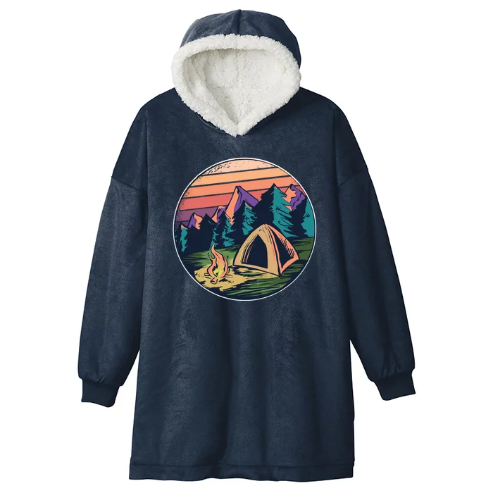 Outdoor Camping Sunset Hooded Wearable Blanket