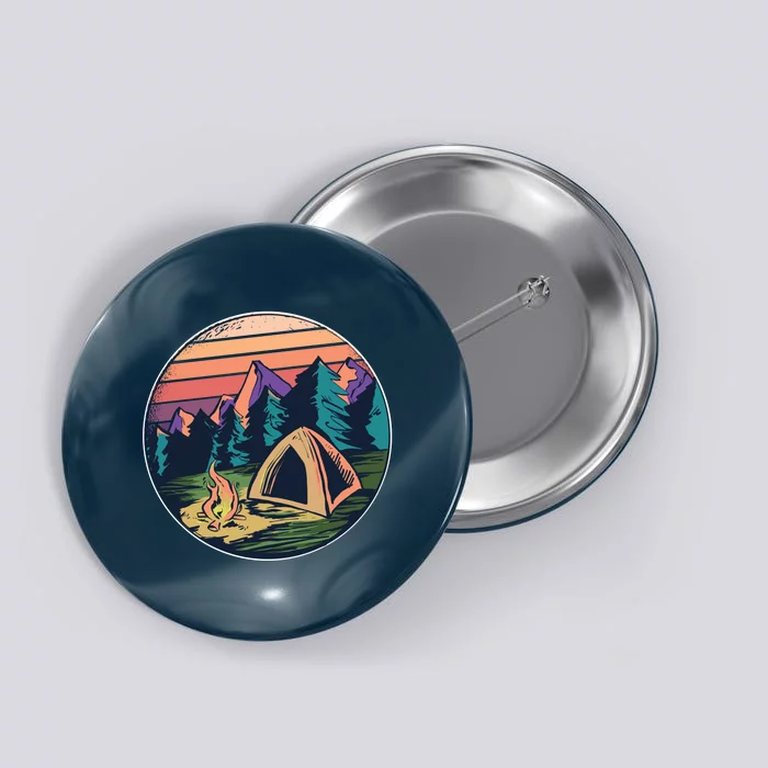 Outdoor Camping Sunset Button