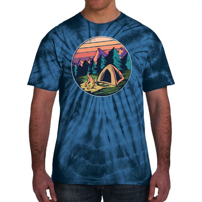 Outdoor Camping Sunset Tie-Dye T-Shirt