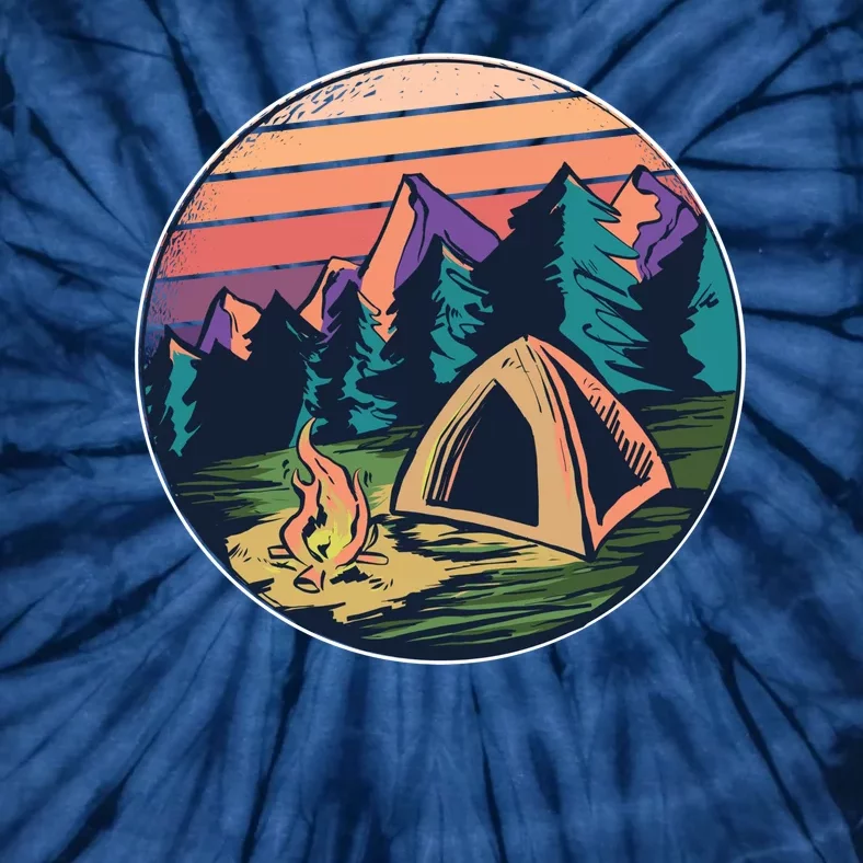 Outdoor Camping Sunset Tie-Dye T-Shirt