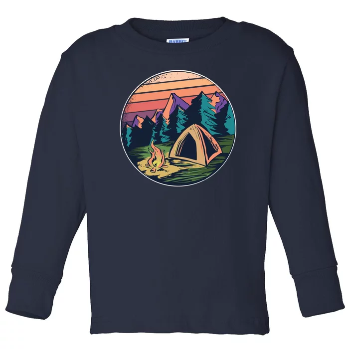 Outdoor Camping Sunset Toddler Long Sleeve Shirt