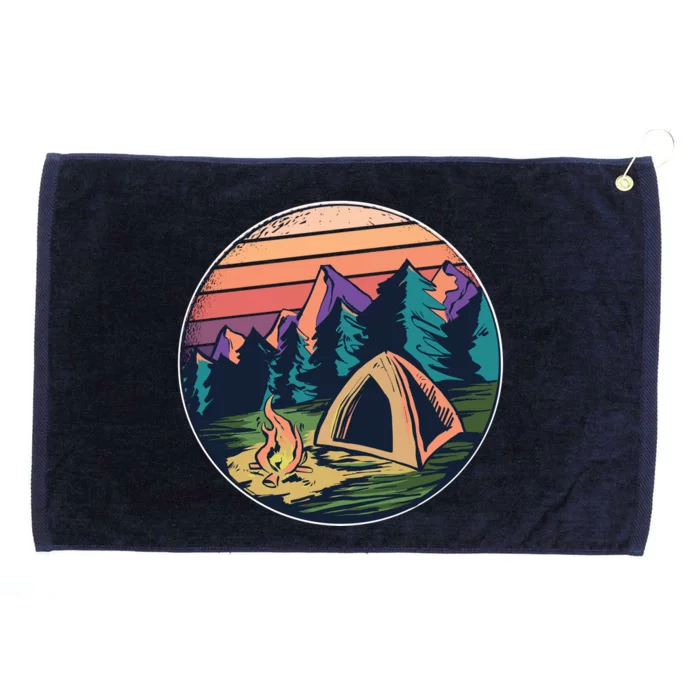 Outdoor Camping Sunset Grommeted Golf Towel